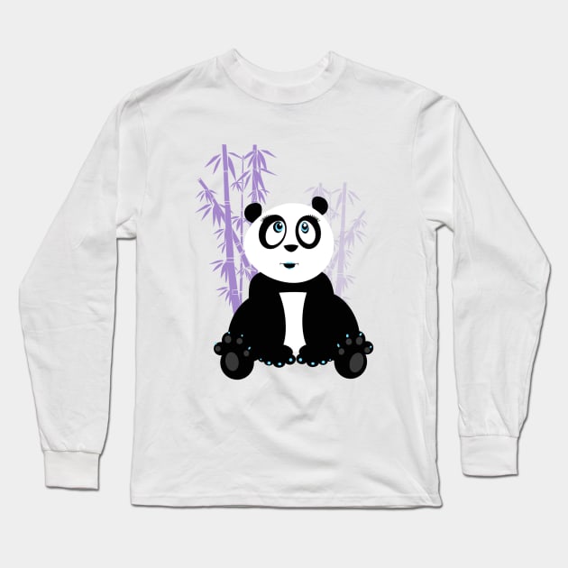Panda Girl - Purple Long Sleeve T-Shirt by adamzworld